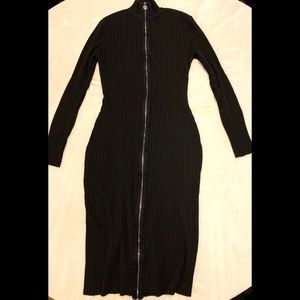 New CALVIN KLEIN full zip midi sweater dress